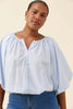 Lyndell Drawstring Top - Light Blue