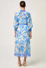 Carmen Placement Print Maxi Dress - Azure Mosaic