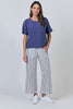 Long Linen Pant - Blueberry Stripe
