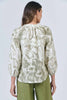 Linen 3/4 Sleeve Button Top - Ripple