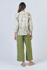 Linen 3/4 Sleeve Button Top - Ripple