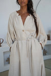 Mae Linen Dress - Oatmeal