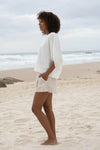 Tina Linen Top - Ivory