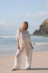Tina Linen Top - Ivory