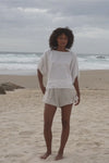 Tina Linen Top - Ivory
