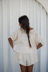 Tina Linen Top - Oatmeal