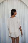 Tina Linen Top - Oatmeal