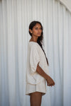 Tina Linen Top - Oatmeal