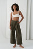 Ivy Linen Crop Pants - Khaki