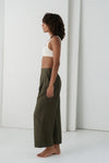 Ivy Linen Crop Pants - Khaki
