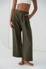 Ivy Linen Crop Pants - Khaki
