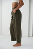 Ivy Linen Crop Pants - Khaki