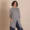Banded Envelope Shirt - Navy/Cream