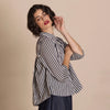 Banded Manchuria Stripe Shirt - Navy/Cream