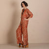 Red French Loose Wide Leg Pant