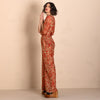 Red French Loose Wide Leg Pant