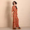Red French Loose Wide Leg Pant