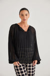 Georgie Long Sleeve Top - Black