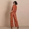 Red French Loose Wide Leg Pant