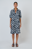Gathered Neck Collar Dress - Puzzled