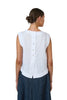 Back Button Linen Tank - White