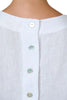 Back Button Linen Tank - White