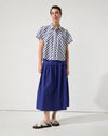 Cropped Stripe Shirt - Cobalt