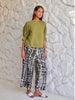 Button Front Cropped Linen Pant - Lichen