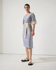 Spliced Stripe Dress - Blue/Natural