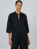 Naturals Linen Top - Black