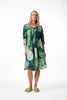 Middy Poppy - Monstera Night Green