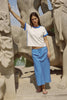 Frannie Silk Midi Skirt - Cornflower