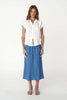Frannie Silk Midi Skirt - Cornflower