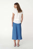 Frannie Silk Midi Skirt - Cornflower