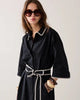 Collar Stitch Dress - Black