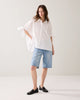 Crispy Poplin Oversized Blouse - White