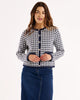 Lady Cardigan - Navy Houndstooth