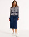 Lady Cardigan - Navy Houndstooth