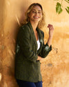 Leopard Jacquard Blazer - Green Leopard