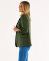 Leopard Jacquard Blazer - Green Leopard