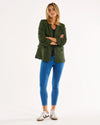 Leopard Jacquard Blazer - Green Leopard