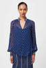 Phoenix Chiffon Blouse - Lapis Spot