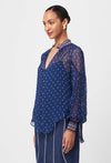 Phoenix Chiffon Blouse - Lapis Spot