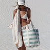 Light Cooler Tote - La Palma Sage Stripe