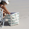 Light Cooler Tote - La Palma Sage Stripe