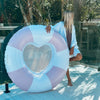 Luxe Pool Ring - Stole My Heart Pink Stripe