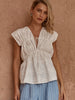 Bobbie Embroidered Tie Top - White