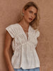 Bobbie Embroidered Tie Top - White