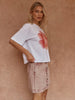 Salore Printed Tee - Peony Pink