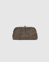 Goldie Clutch - Chocolate Raffia